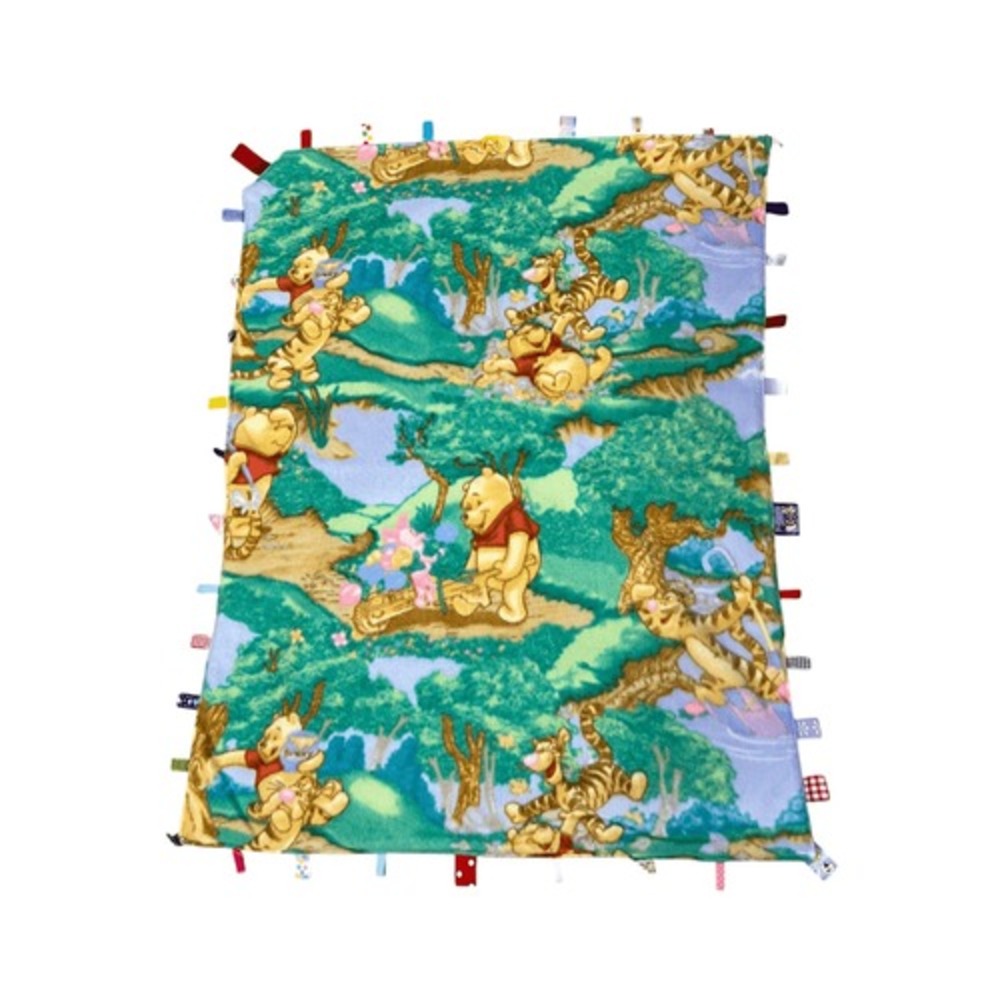 Disney Winnie The Pooh Blanket Lovey Double Layered‎ Security Ribbons